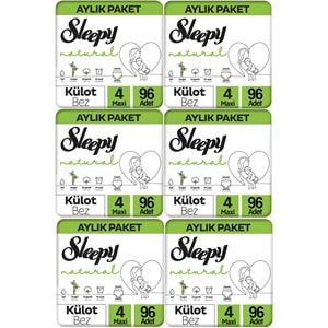 Sleepy Külot Bebek Bezi Natural Beden:4 (7-14KG) Maxi 576 Adet Ekstra Ultra Pk