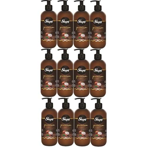 Sleepy Sıvı Sabun Premium 500ML Brown Care Seri (Doğal Badem/Hindistan Cevizi/Argan) (12 Li Set)