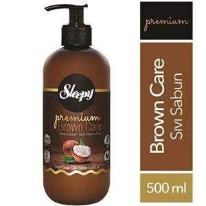 Sleepy Sıvı Sabun Premium 500ML Brown Care Seri (Doğal Badem/Hindistan Cevizi/Argan) (12 Li Set)