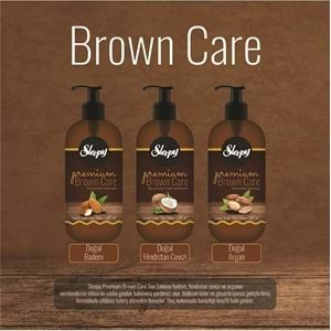 Sleepy Sıvı Sabun Premium 500ML Brown Care Seri (Doğal Badem/Hindistan Cevizi/Argan) (12 Li Set)