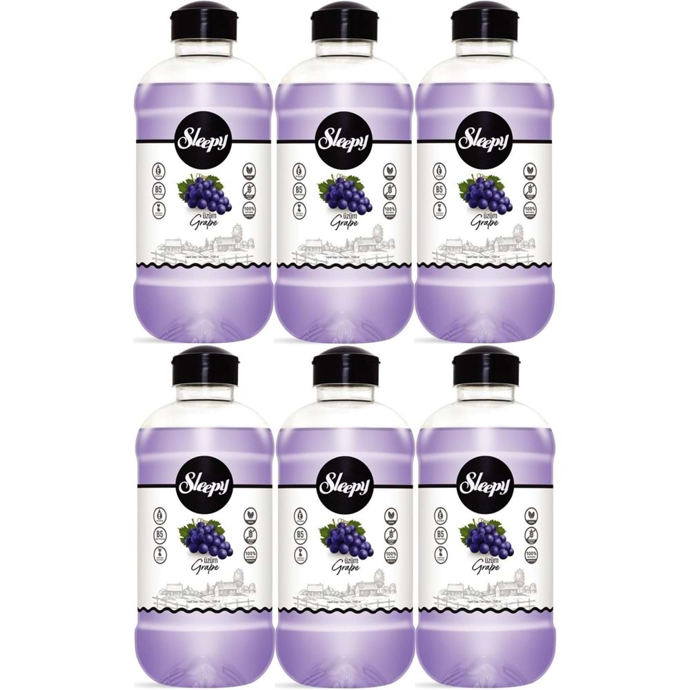 Sleepy Sıvı Sabun 1500ML Grape/Üzüm (6 Lı Set)