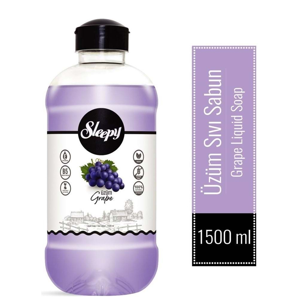 Sleepy Sıvı Sabun 1500ML Grape/Üzüm (6 Lı Set)