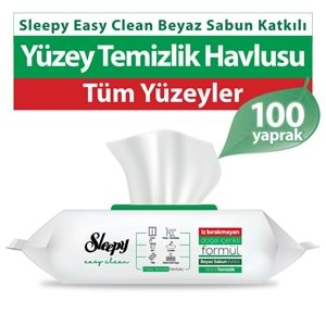 Sleepy Easy Clean Yüzey Temizlik Havlusu 100 Yaprak Plastik Kapaklı (8 Li Set) 800 Yaprak