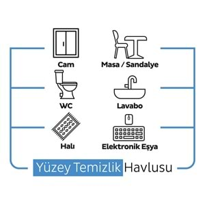 Sleepy Easy Clean Yüzey Temizlik Havlusu 100 Yaprak Çamaşır Suyu Etkili (6 Lı Set) 600 Yaprak