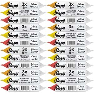 Sleepy Islak Havlu Cep Mendil 15 Yaprak (24 Lü Set) Narenciye Bahçesi/Citrus (8PK*3) 360 Yaprak