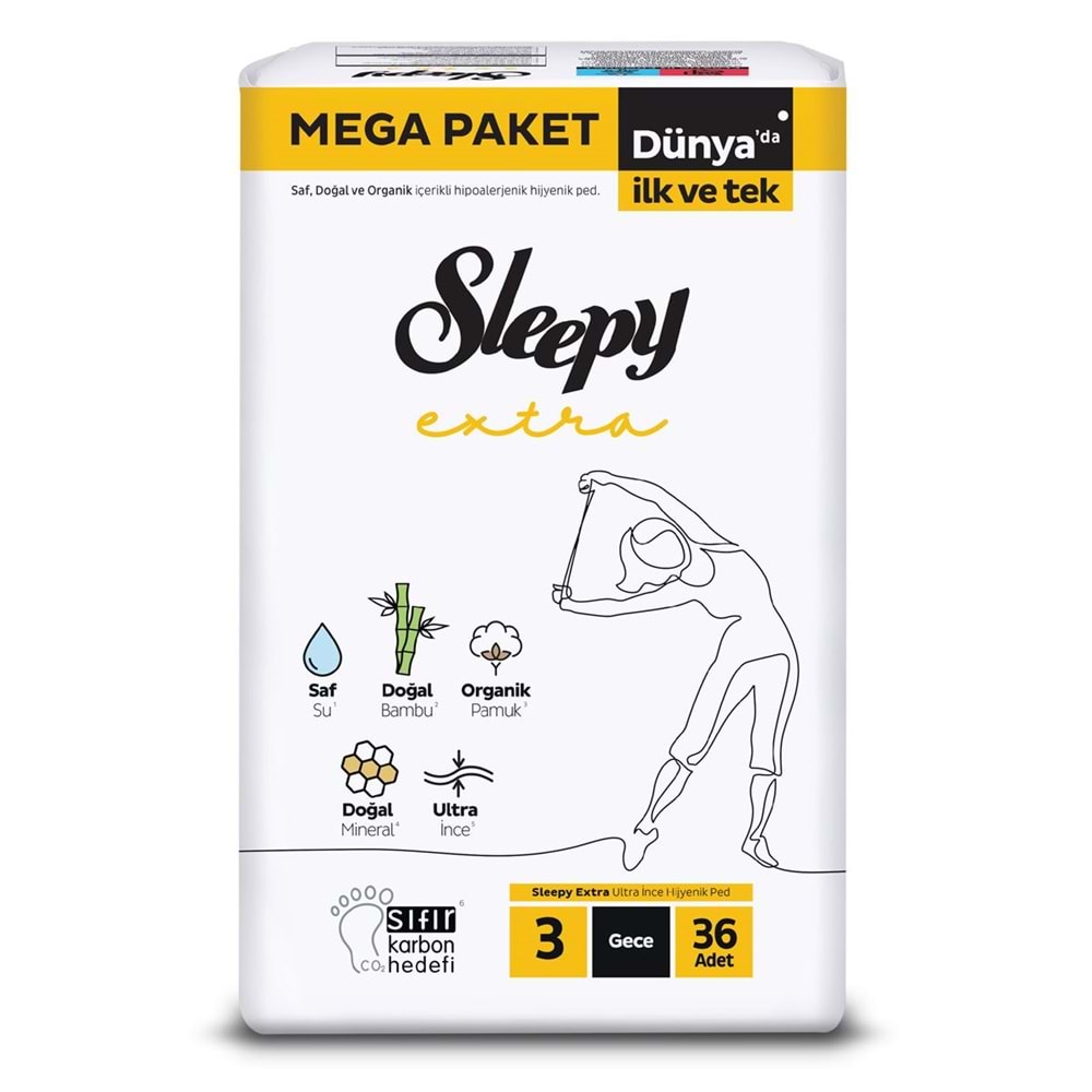 Sleepy Extra Hijyenik Ped Gece 648 Adet Mega Pk (18PK*36)