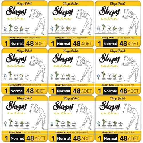 Sleepy Extra Hijyenik Ped Normal 432 Adet Mega Pk (9PK*48)