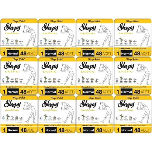 Sleepy Extra Hijyenik Ped Normal 576 Adet Mega Pk (12PK*48)