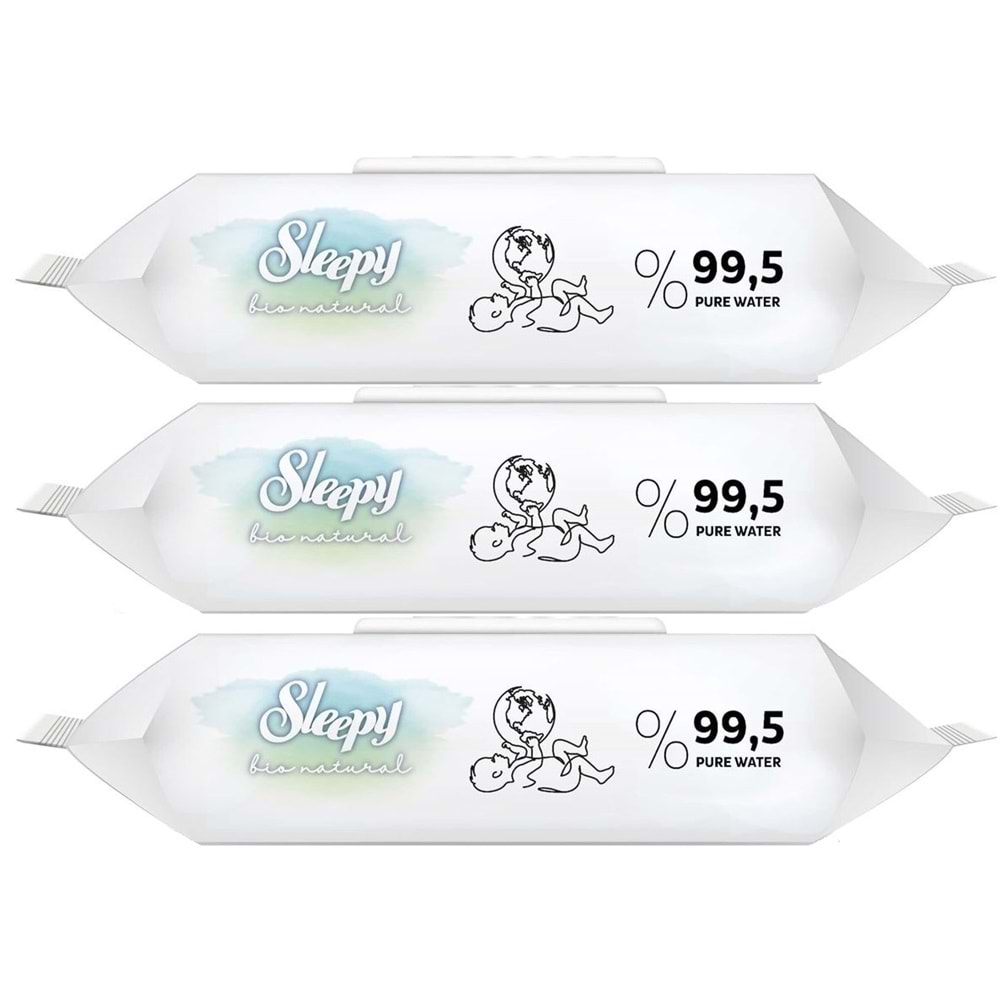 Sleepy Islak Havlu Mendil Bio Natural 40 Yaprak Yeni Doğan (9 Lu Set) Plastik Kapaklı 360 Yaprak