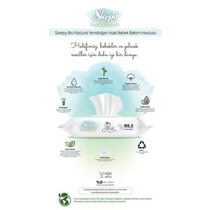 Sleepy Islak Havlu Mendil Bio Natural 40 Yaprak Yeni Doğan (9 Lu Set) Plastik Kapaklı 360 Yaprak