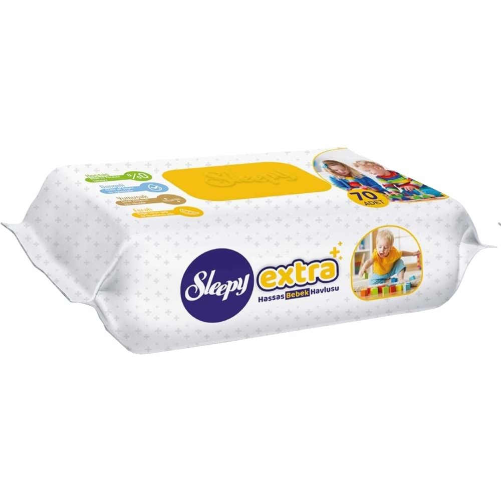 Sleepy Islak Havlu Mendil 70 Yaprak Extra Plastik Kapaklı (3 Lü Set) 210 Yaprak