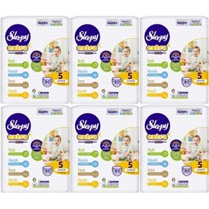 Sleepy Bebek Bezi Extra Beden:5 (11-18Kg) Junior 480 Adet Ekstra Ultra Pk (6PK*80)