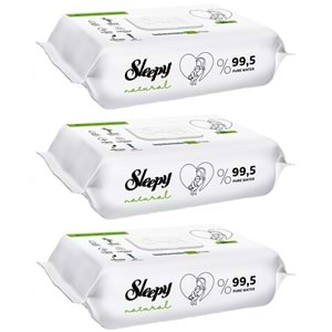 Sleepy Islak Havlu Mendil 90 Yaprak Natural Yenidoğan 3 Lü Set 270 Yaprak Plastik Kapaklı