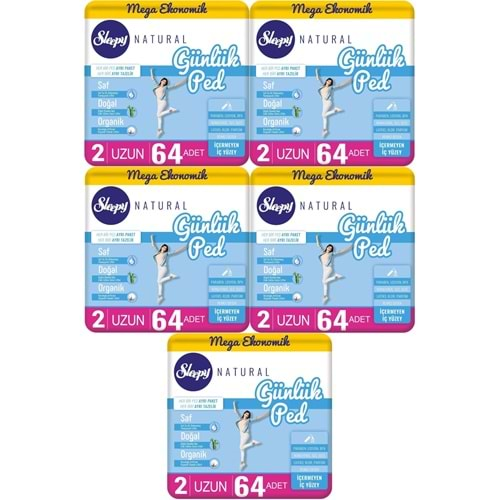 Sleepy Natural Günlük Ped Uzun 320 Adet Mega Pk (5PK*64)