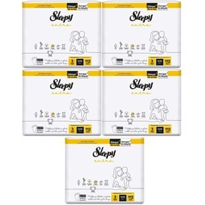 Sleepy Bebek Bezi Extra Beden:3 (4-10KG) Midi 560 Adet Mega Ultra Pk (5PK*112)