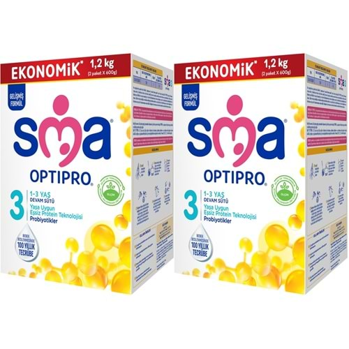 Sma Optipro 1200GR No:3 Devam Sütü (1-3 Yaş) (2 Li Set)