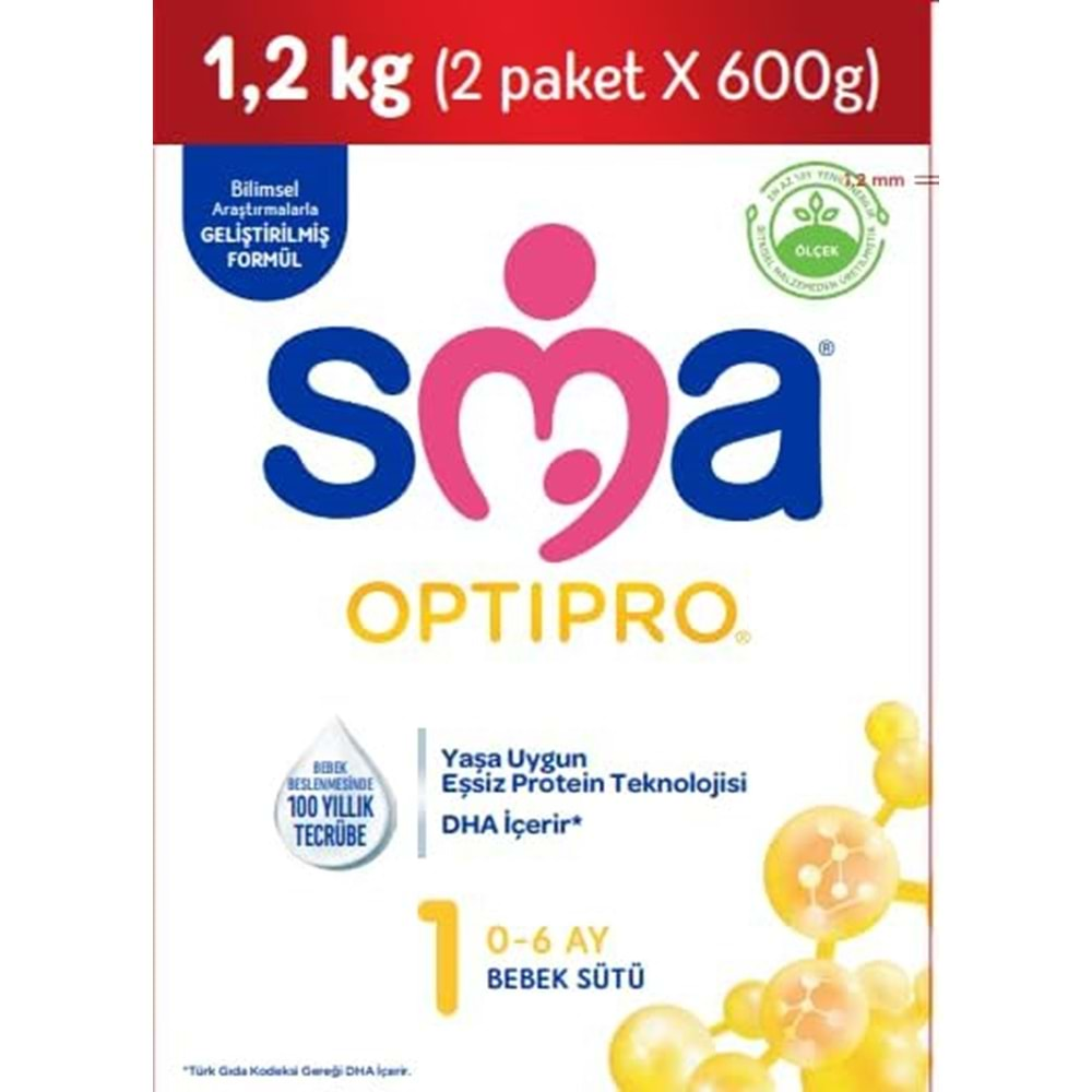 Sma Optipro 1200GR No:1 Bebek Sütü (0-6 Ay) Kutu (2 Li Set)