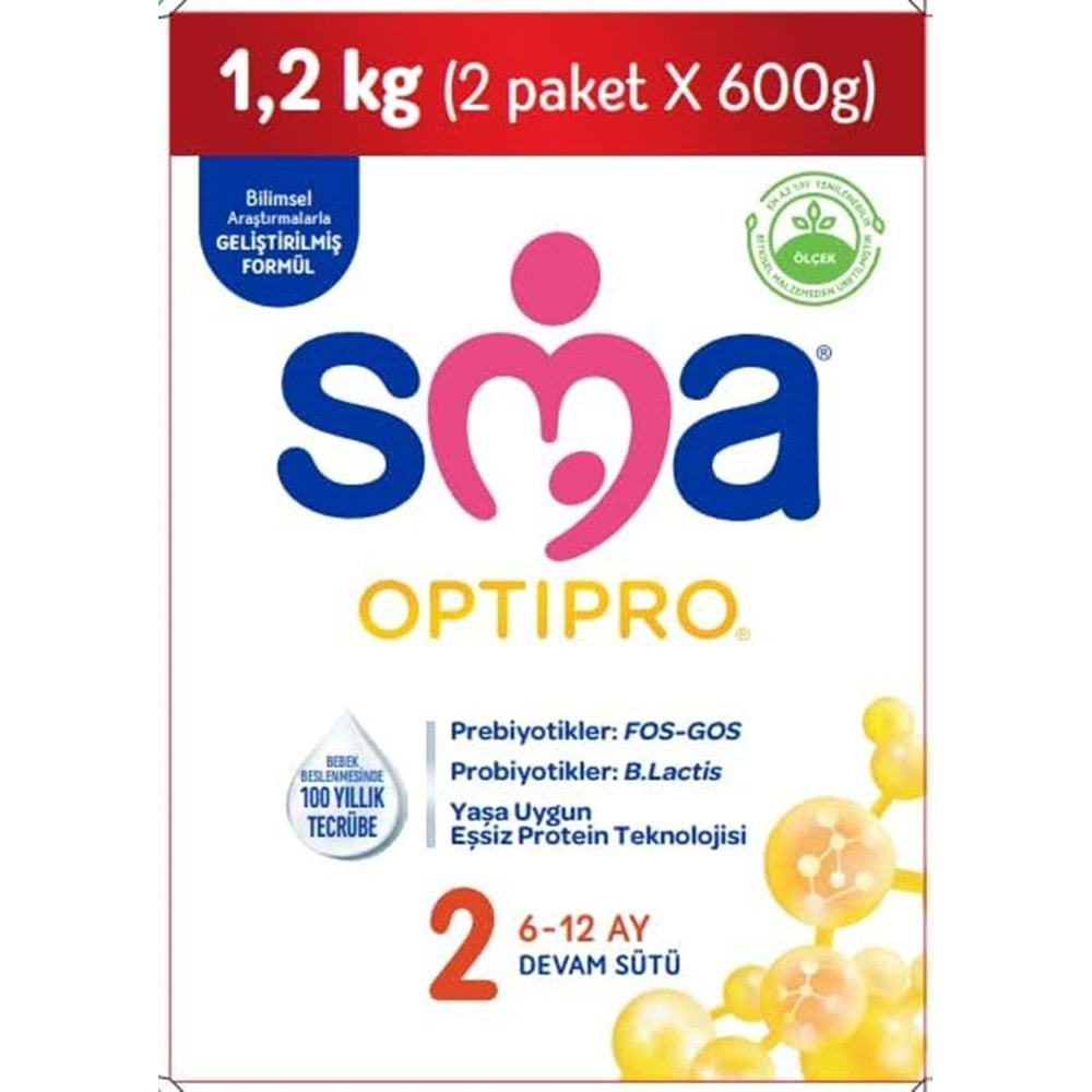 Sma Optipro 1200GR No:2 Devam Sütü (6-12 Ay) Kutu (3 Lü Set)