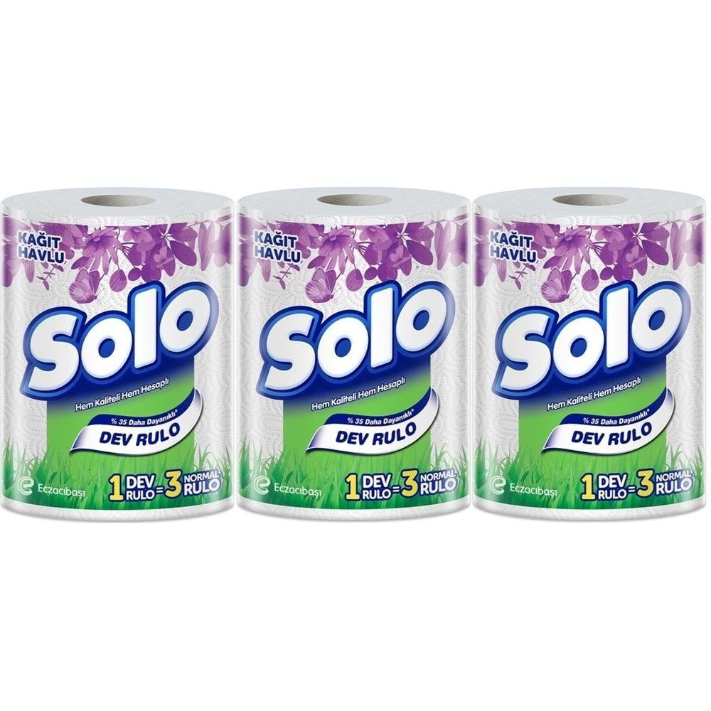 Solo Kağıt Havlu Dev Rulo Pk (3 Lü Set)