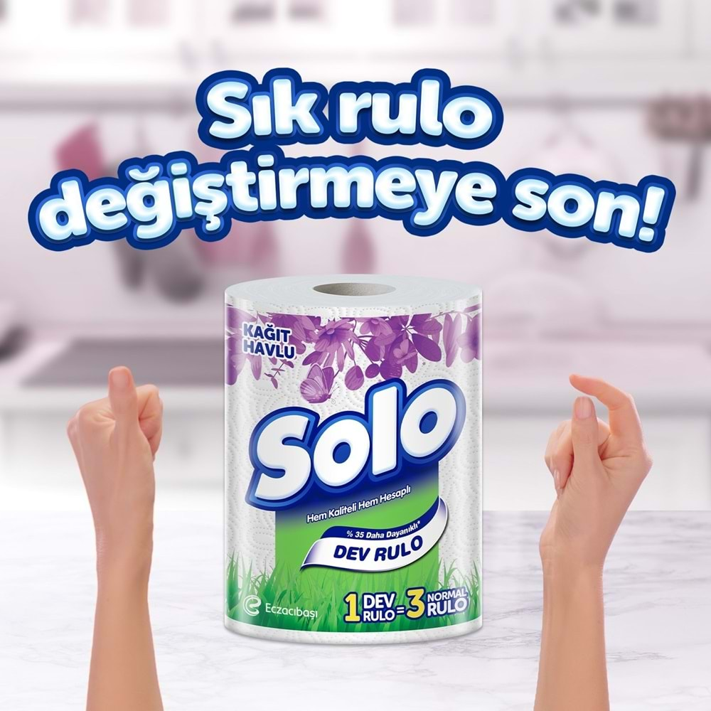 Solo Kağıt Havlu Dev Rulo Pk (3 Lü Set)