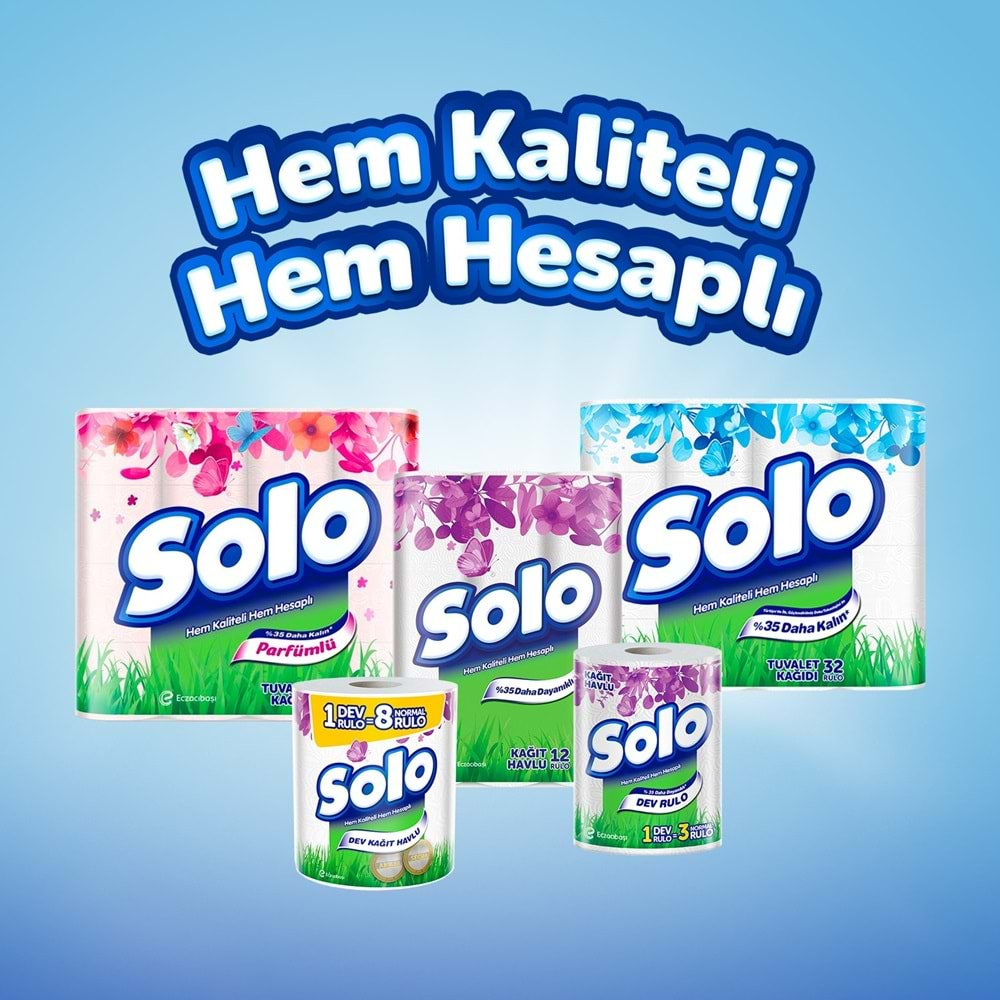 Solo Kağıt Havlu Dev Rulo Pk (3 Lü Set)