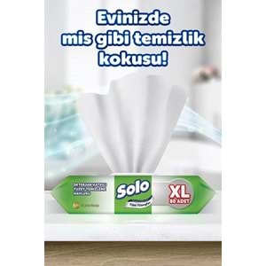 Solo Yüzey Temizlik Havlusu 80 Yaprak XL Deterjan Katkılı Plastik Kapaklı (12 Li Set) 960 Yaprak