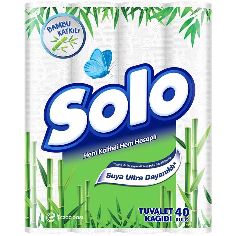 Solo Tuvalet Kağıdı Çift Katlı 40 Li Pk Bambulu Katkılı (3 Lü Set)