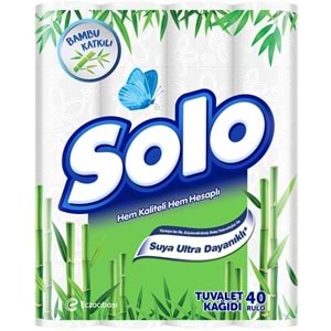 Solo Tuvalet Kağıdı Çift Katlı 40 Li Pk Bambulu Katkılı (4 Lü Set)