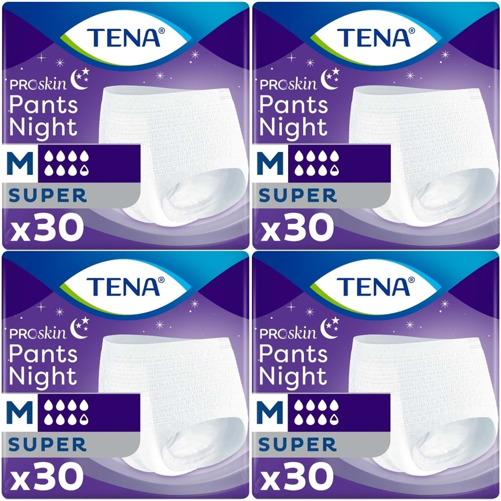 Tena Proskin Pants Night Emici Külot Hasta Bezi Gece Medium-Orta/Süper 120 Adet (4PK*30)