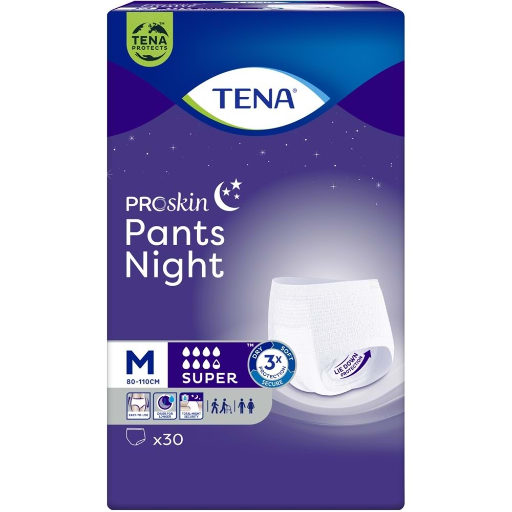 Tena Proskin Pants Night Emici Külot Hasta Bezi Gece Medium-Orta/Süper 120 Adet (4PK*30)