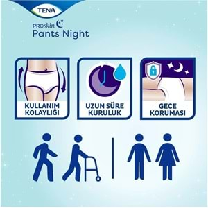 Tena Proskin Pants Night Emici Külot Hasta Bezi Gece Large-Büyük/Süper 90 Adet (3PK*30)