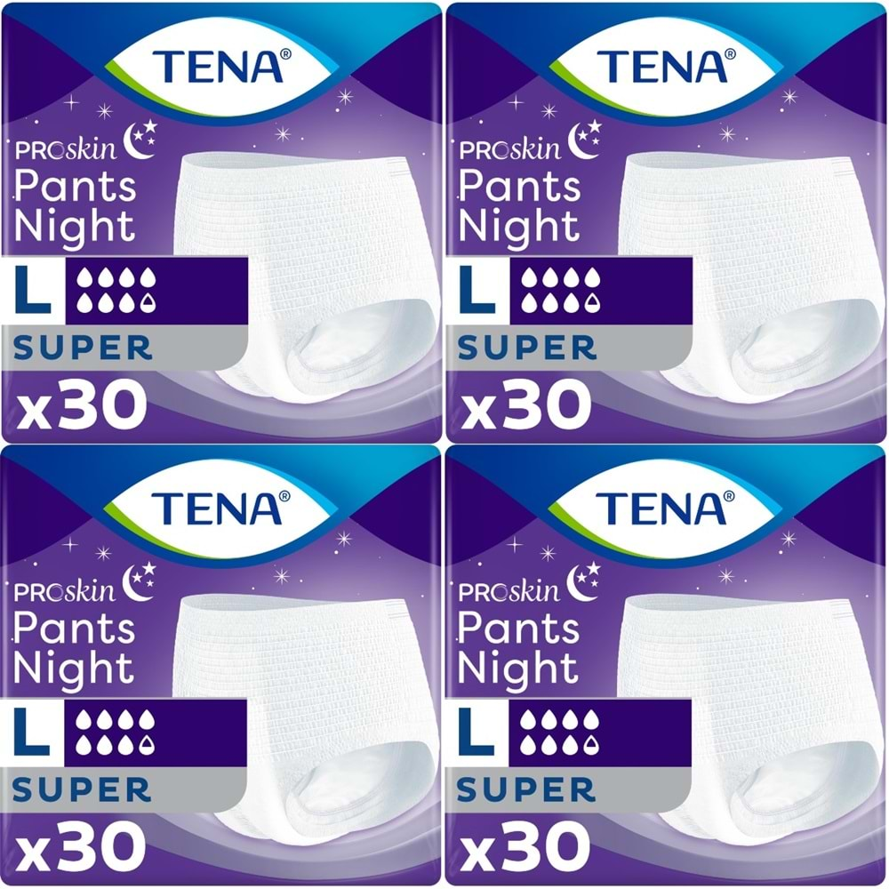 Tena Proskin Pants Night Emici Külot Hasta Bezi Gece Large-Büyük/Süper 120 Adet (4PK*30)