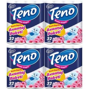 Teno Ultra Tuvalet Kağıdı Çift Katlı 128 Li Paket Pudra Kokulu (Avantaj Pk Serisi) (4PK*32)