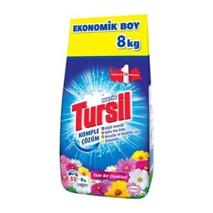 Tursil Matik Toz Çamaşır Deterjanı 16KG Taze Kır Çiçekleri (106 Yıkama) Renkli/Beyazlar İçin (2PK*8)