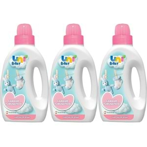 Uni Baby Çamaşır Yumuşatıcı 1500Ml Hassas Ciltler İçin/Hipoalerjenik (Pembe) (3 Lü Set)