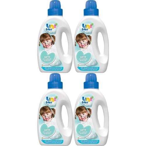 Uni Baby Sıvı Çamaşır Deterjanı 1500ML Aktif (Mavi) (4 Lü Set)
