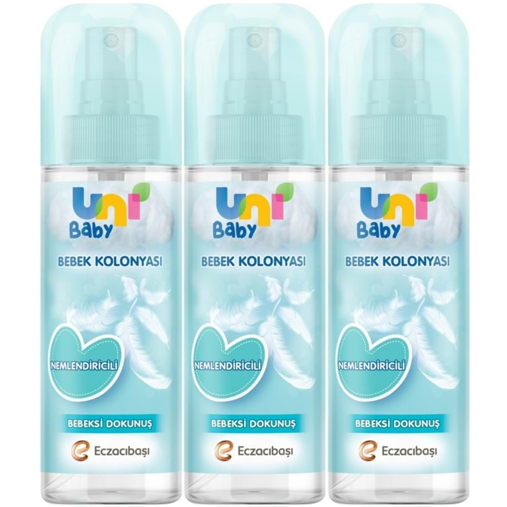 Uni Baby Bebek Kolonyası 150ML Nemlendiricili/Bebeksi Dokunuş (3 Lü Set)