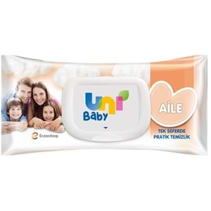 Uni Baby Islak Havlu Mendil 90 Yaprak Aile (3 Lü Set) 270 Yaprak Plastik Kapaklı