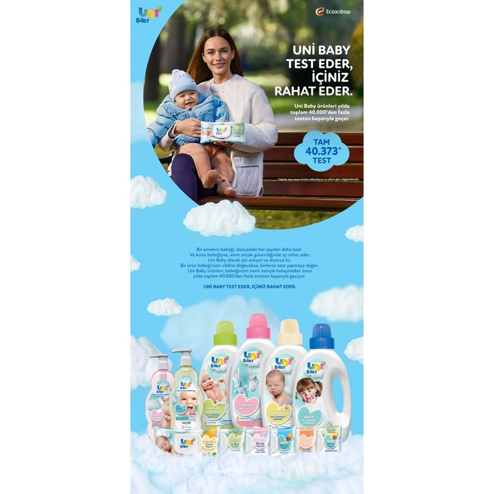 Uni Baby Islak Havlu Mendil 90 Yaprak Aile (3 Lü Set) 270 Yaprak Plastik Kapaklı