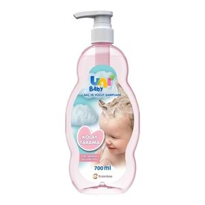 Uni Baby Bebek Kolay Tarama Saç ve Vücut Şampuanı 700ML (Pompalı) (5 Li Set)