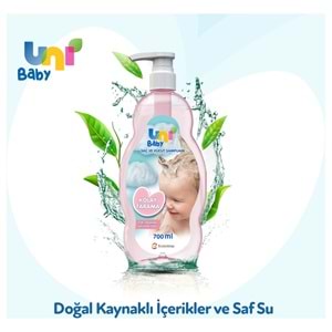 Uni Baby Bebek Kolay Tarama Saç ve Vücut Şampuanı 700ML (Pompalı) (5 Li Set)