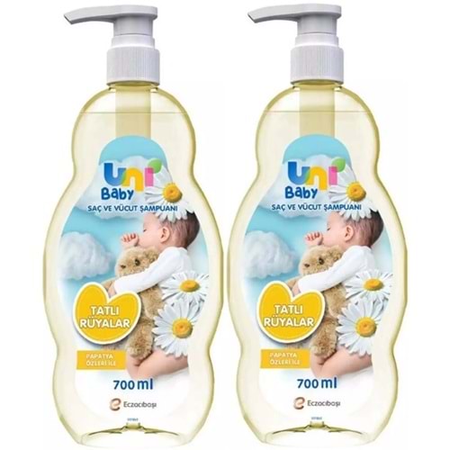 Uni Baby Bebek Şampuanı 700ML Tatlı Rüyalar (Pompalı) (2 Li Set)