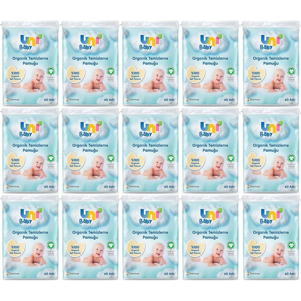 Uni Baby Bebek Temizleme Pamuğu 60 Adet Tekli Pk (15 Li Set)