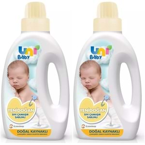 Uni Baby Yeni Doğan Çamaşır Deterjanı/Sabunu 1500ML (Sarı) (2 Li Set)