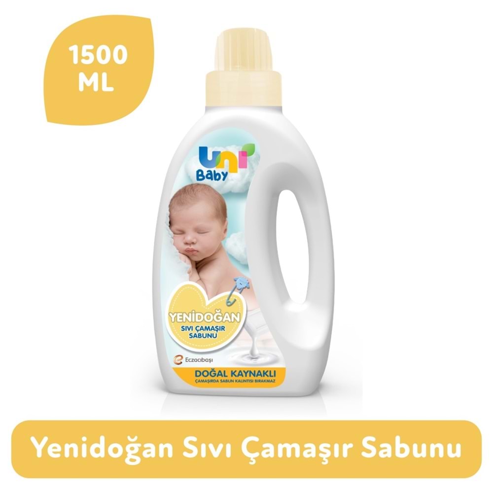 Uni Baby Yeni Doğan Çamaşır Deterjanı/Sabunu 1500ML (Sarı) (4 Lü Set)