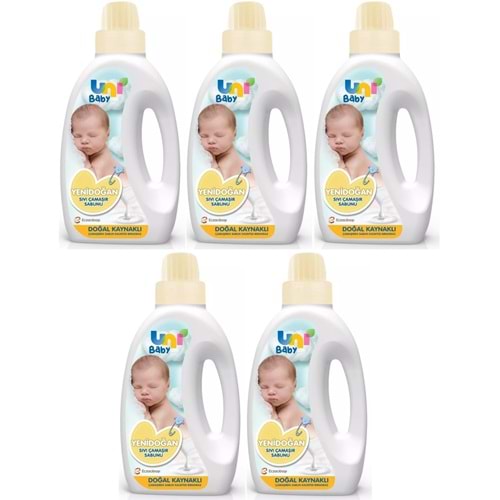 Uni Baby Yeni Doğan Çamaşır Deterjanı/Sabunu 1500ML (Sarı) (5 Li Set)