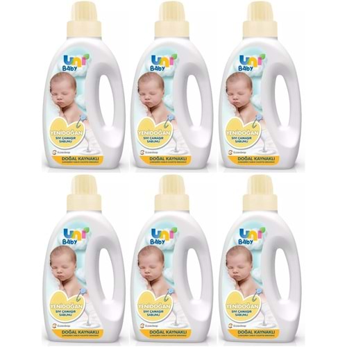 Uni Baby Yeni Doğan Çamaşır Deterjanı/Sabunu 1500ML (Sarı) (6 Lı Set)