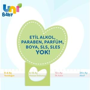 Uni Baby Islak Havlu Hassas Dokunuş 52 Yaprak (12 Li Set) 624 Yaprak (4PK*3)