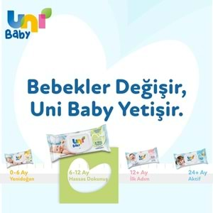 Uni Baby Islak Havlu Hassas Dokunuş 52 Yaprak (12 Li Set) 624 Yaprak (4PK*3)