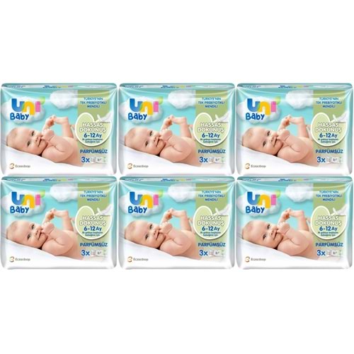 Uni Baby Islak Havlu Hassas Dokunuş 52 Yaprak (18 Li Set) 936 Yaprak (6PK*3)